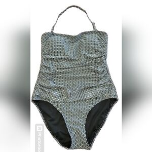 Women’s DKNY Black White One Piece Bathing Suit Size Medium